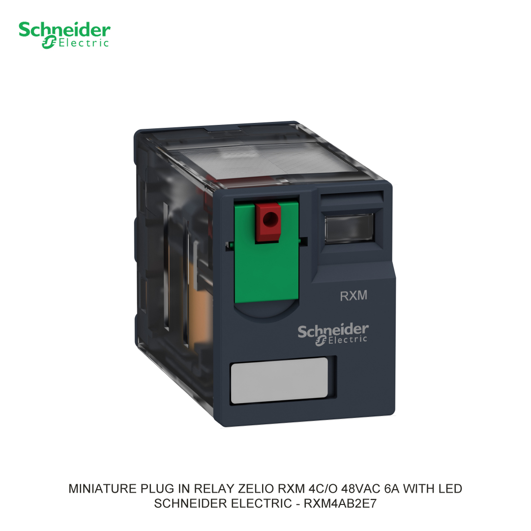 MINIATURE PLUG IN RELAY ZELIO RXM 4C/O 48VAC 6A WITH LED SCHNEIDER ELECTRIC