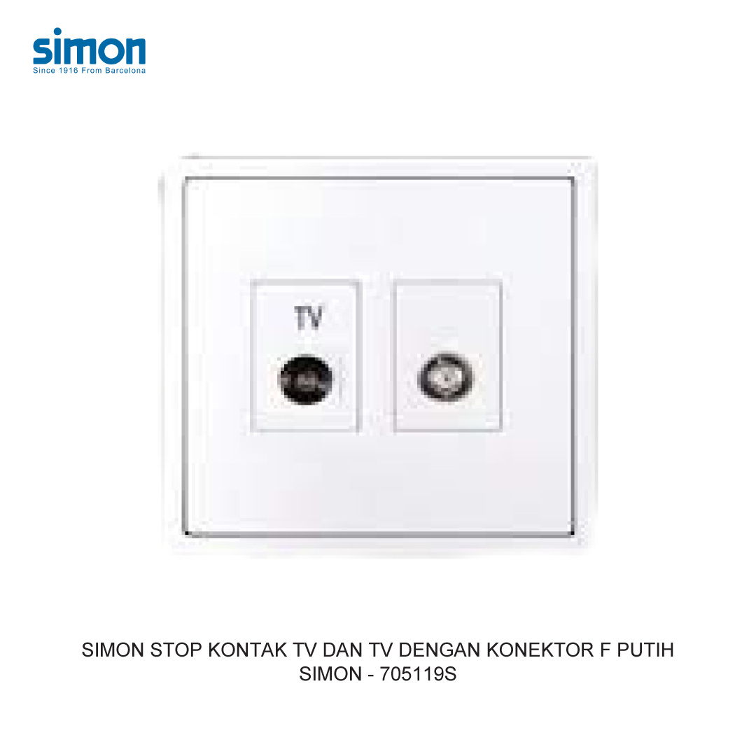 SIMON TV AND TV WITH F CONNECTOR MODULE WHITE