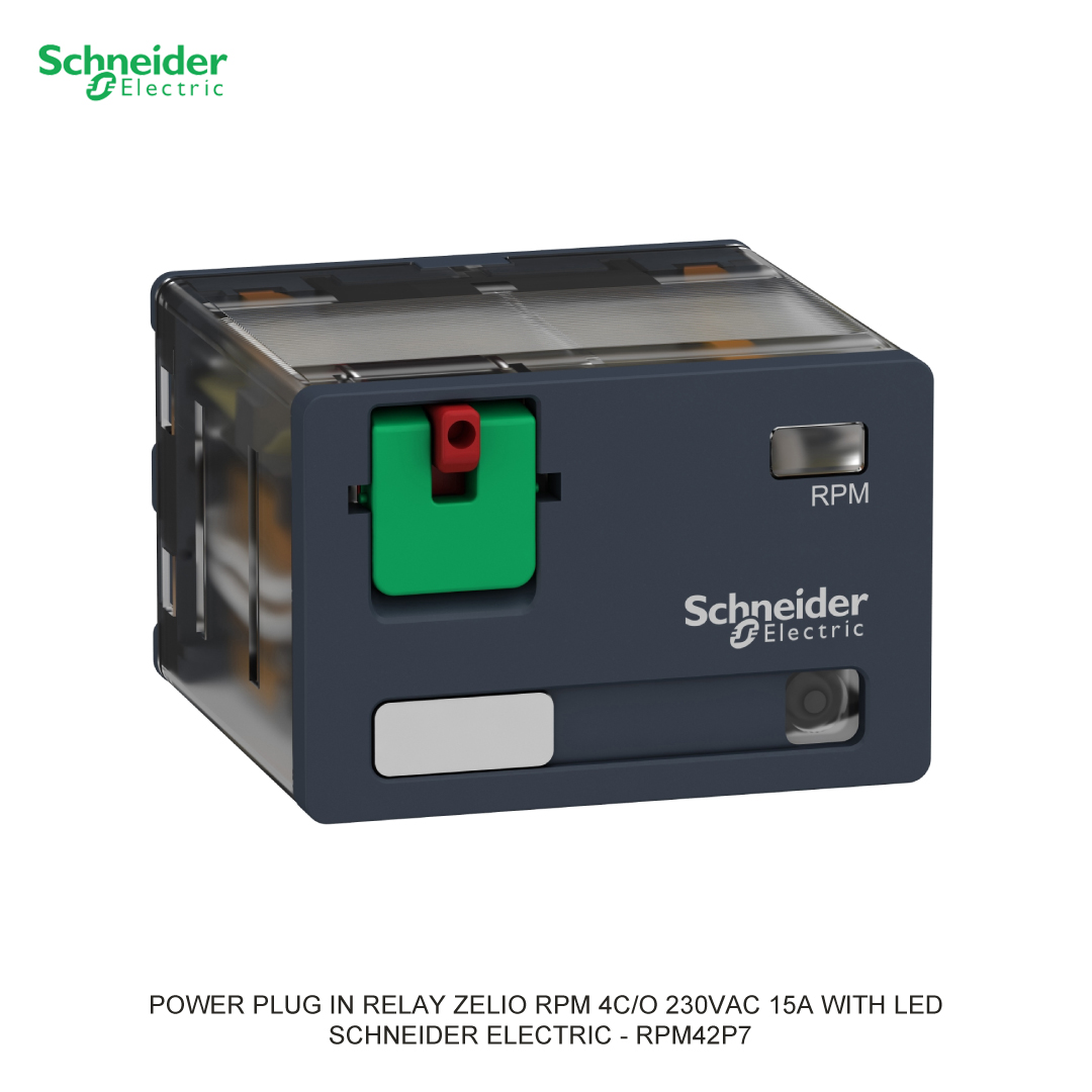 POWER PLUG IN RELAY ZELIO RPM 4C/O 230VAC 15A WITH LED SCHNEIDER ELECTRIC