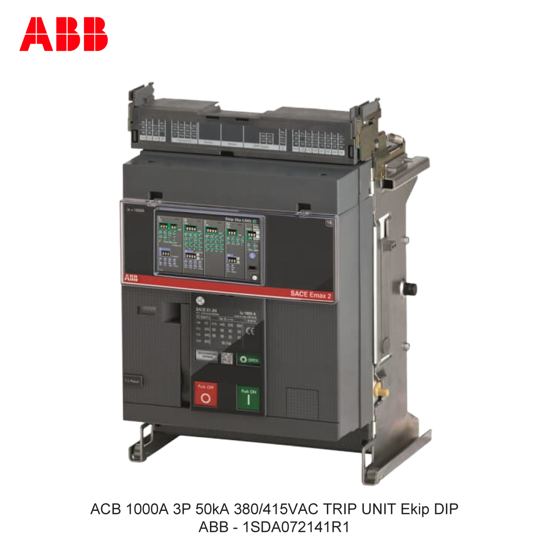 ACB 1000A 3P 50kA 380/415VAC TRIP UNIT Ekip DIP ABB