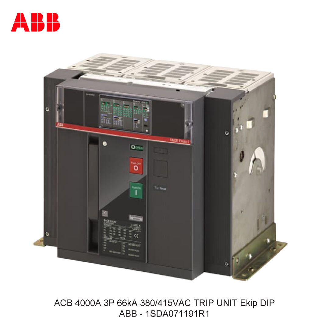 ACB 4000A 3P 66kA 380/415VAC TRIP UNIT Ekip DIP ABB