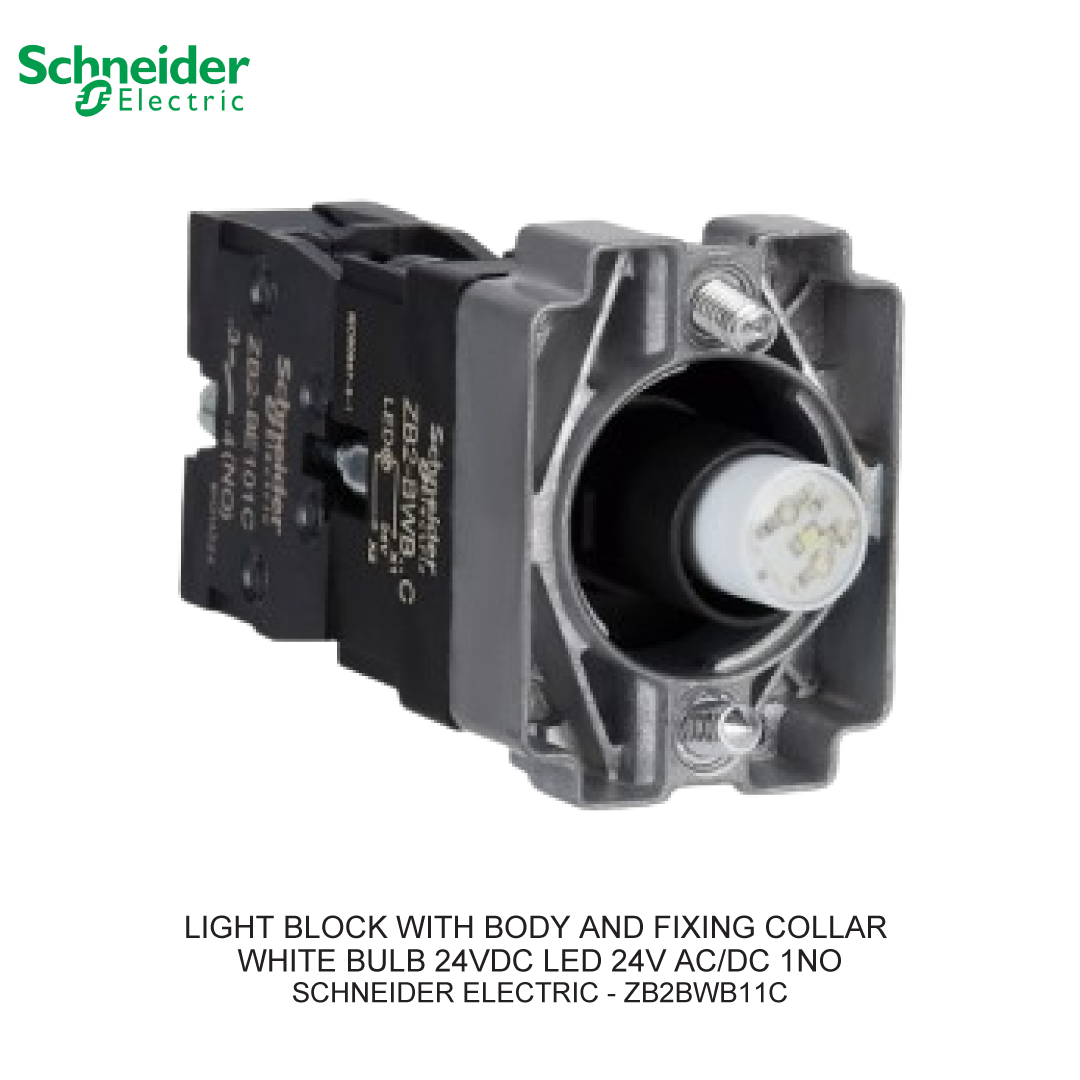 LIGHT BLOCK WITH BODY AND FIXING COLLAR WHITE BULB 24VDC LED 24V AC/DC 1NO