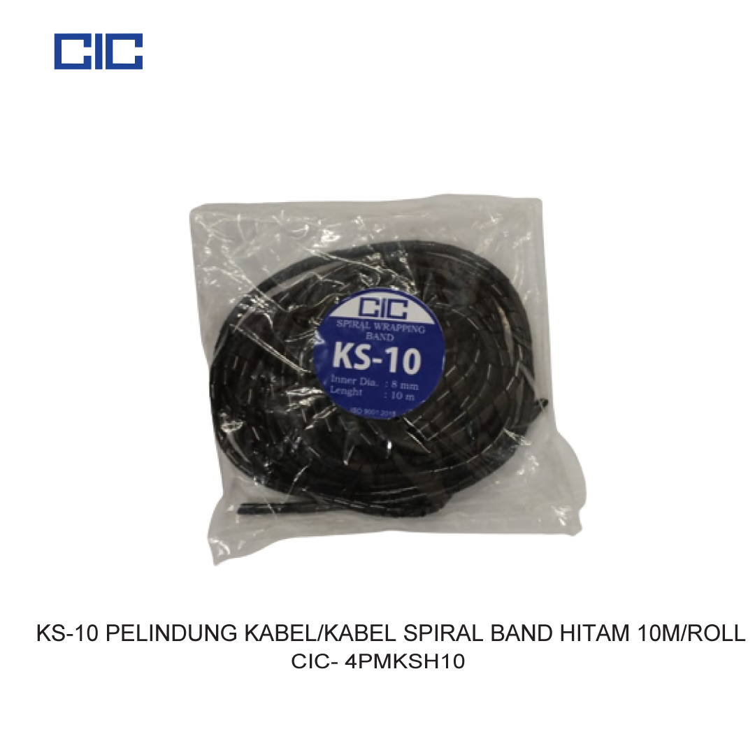 KS-10 PELINDUNG KABEL/KABEL SPIRAL BAND HITAM 10M/ROLL