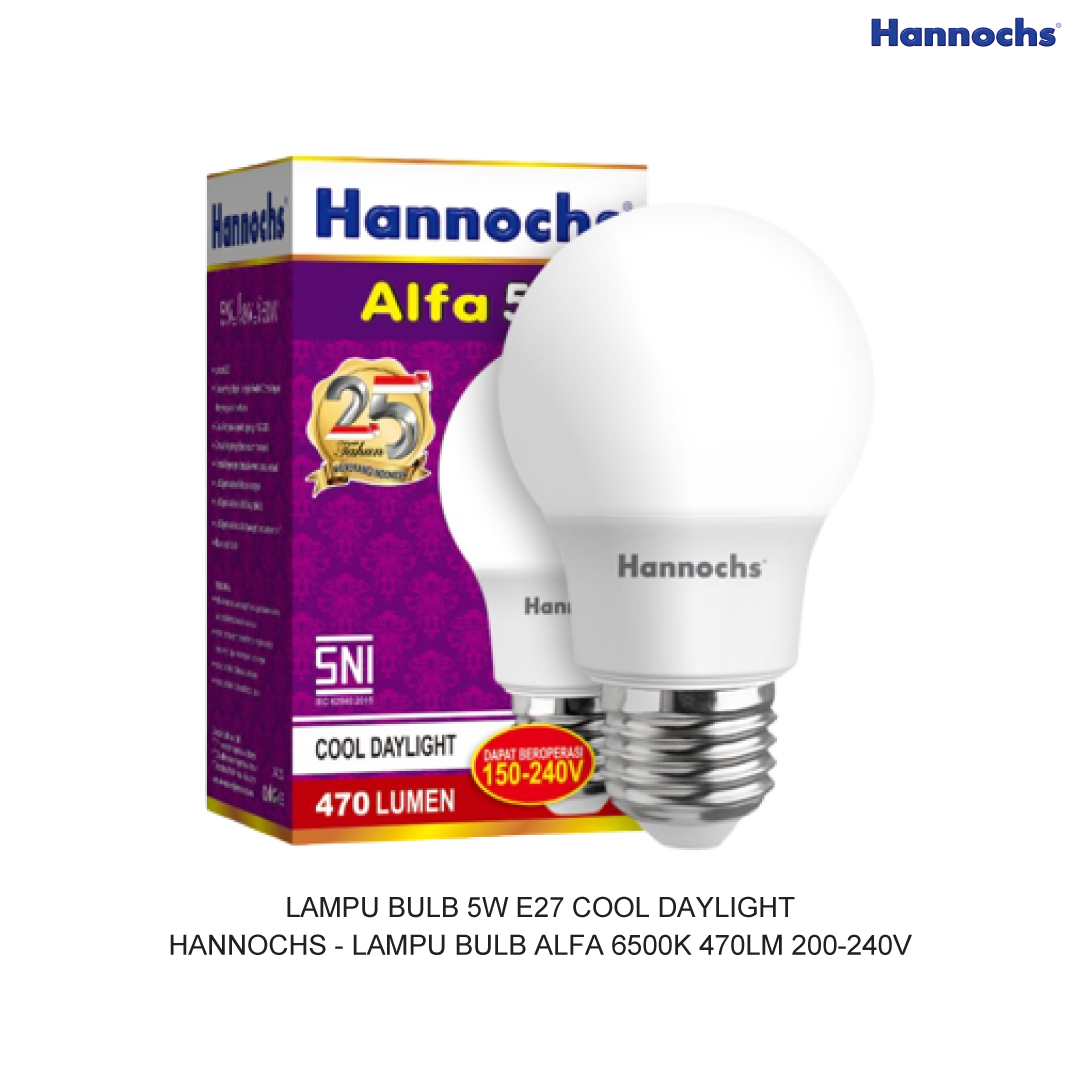 LAMPU BULB 5W E27 COOL DAYLIGHT HANNOCHS
