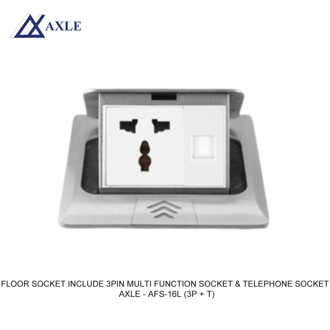 AXLE FLOOR SOCKET INCLUDE 3PIN MULTI FUNCTION SOCKET & TELEPHONE SOCKET