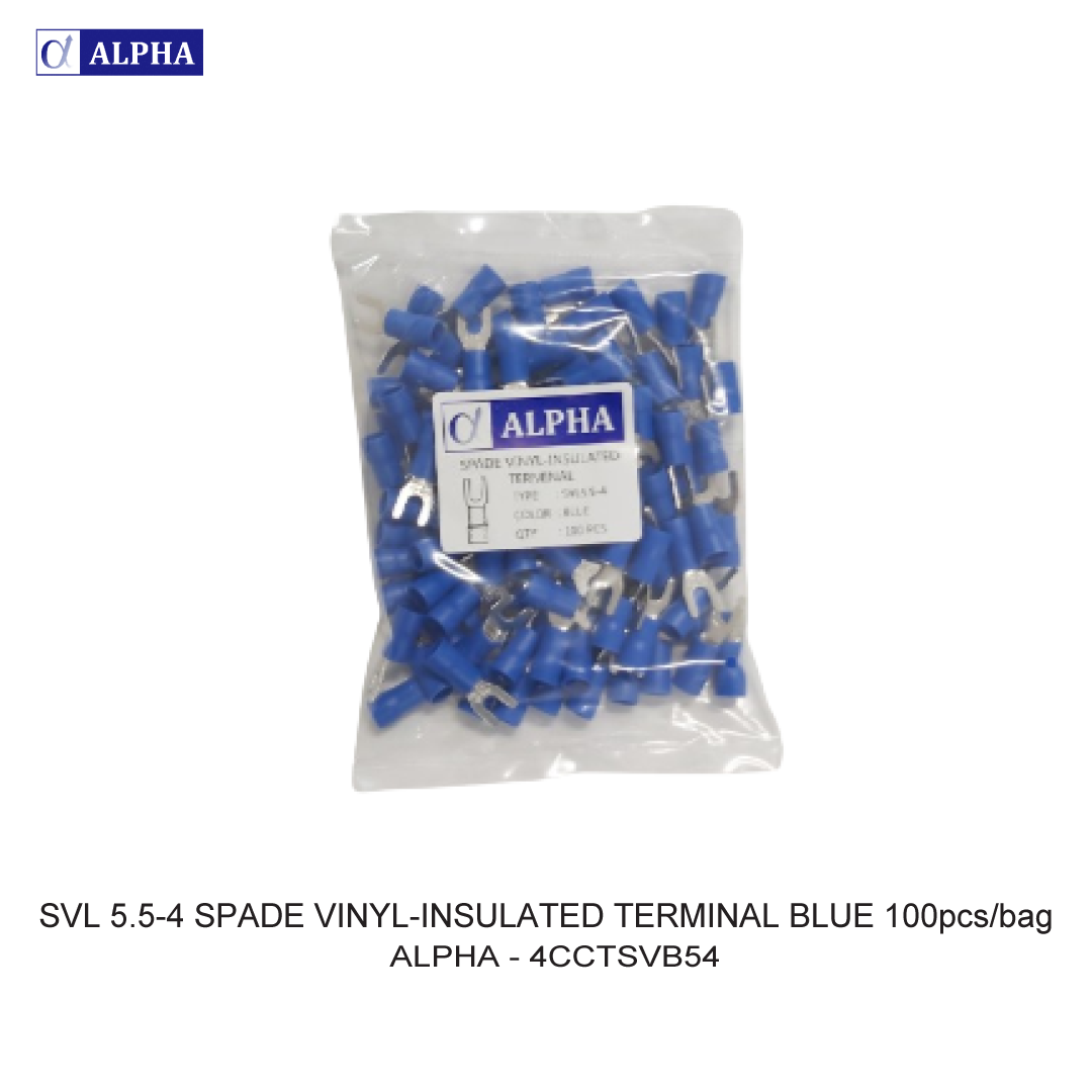 SVL 5.5-4 SPADE VINYL-INSULATED TERMINAL BLUE 100pcs/bag