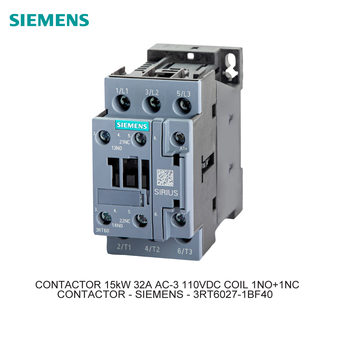 CONTACTOR 15kW 32A AC-3 110VDC COIL 1NO+1NC