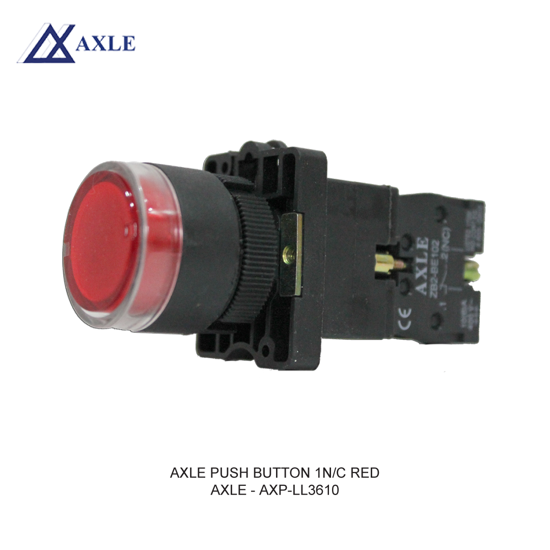 AXLE PUSH BUTTON 1N/C RED