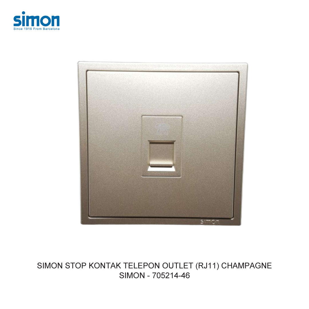 SIMON STOP KONTAK TELEPON OUTLET (RJ11) CHAMPAGNE