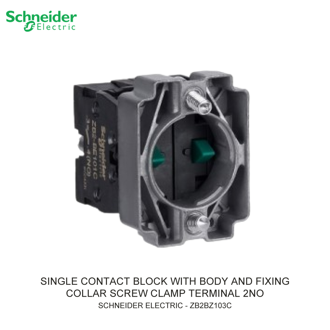 SINGLE CONTACT BLOCK WITH BODY AND FIXING COLLAR SCREW CLAMP TERMINAL 2NO