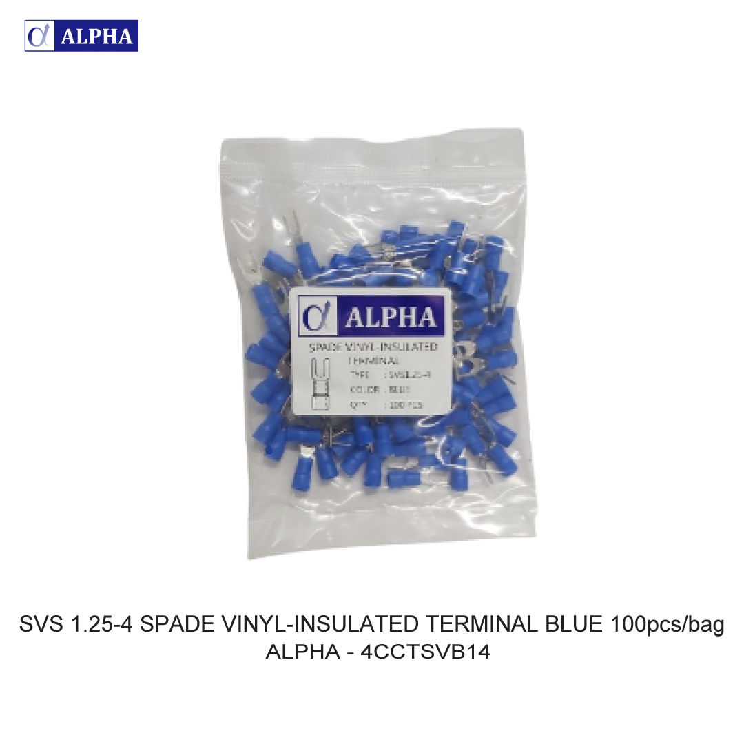 SVS 1.25-4 SPADE VINYL-INSULATED TERMINAL BLUE 100pcs/bag