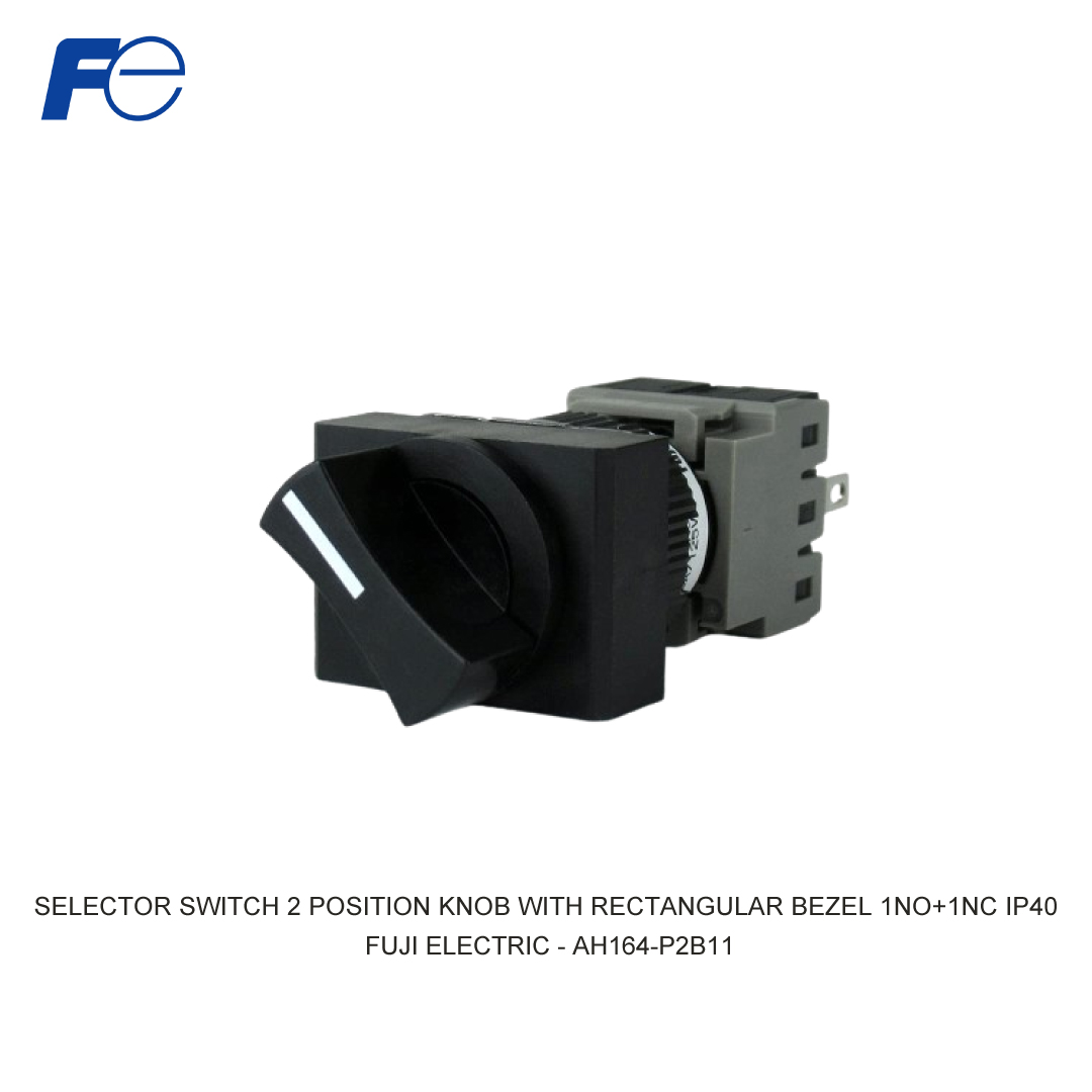 SELECTOR SWITCH 2 POSITION KNOB WITH RECTANGULAR BEZEL 1NO+1NC IP40