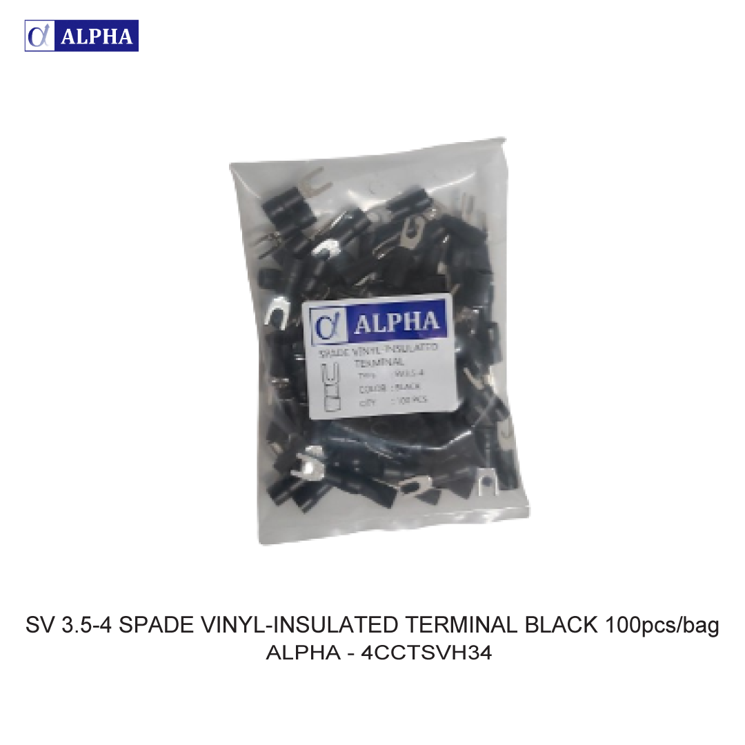 SV 3.5-4 SPADE VINYL-INSULATED TERMINAL BLACK 100pcs/bag