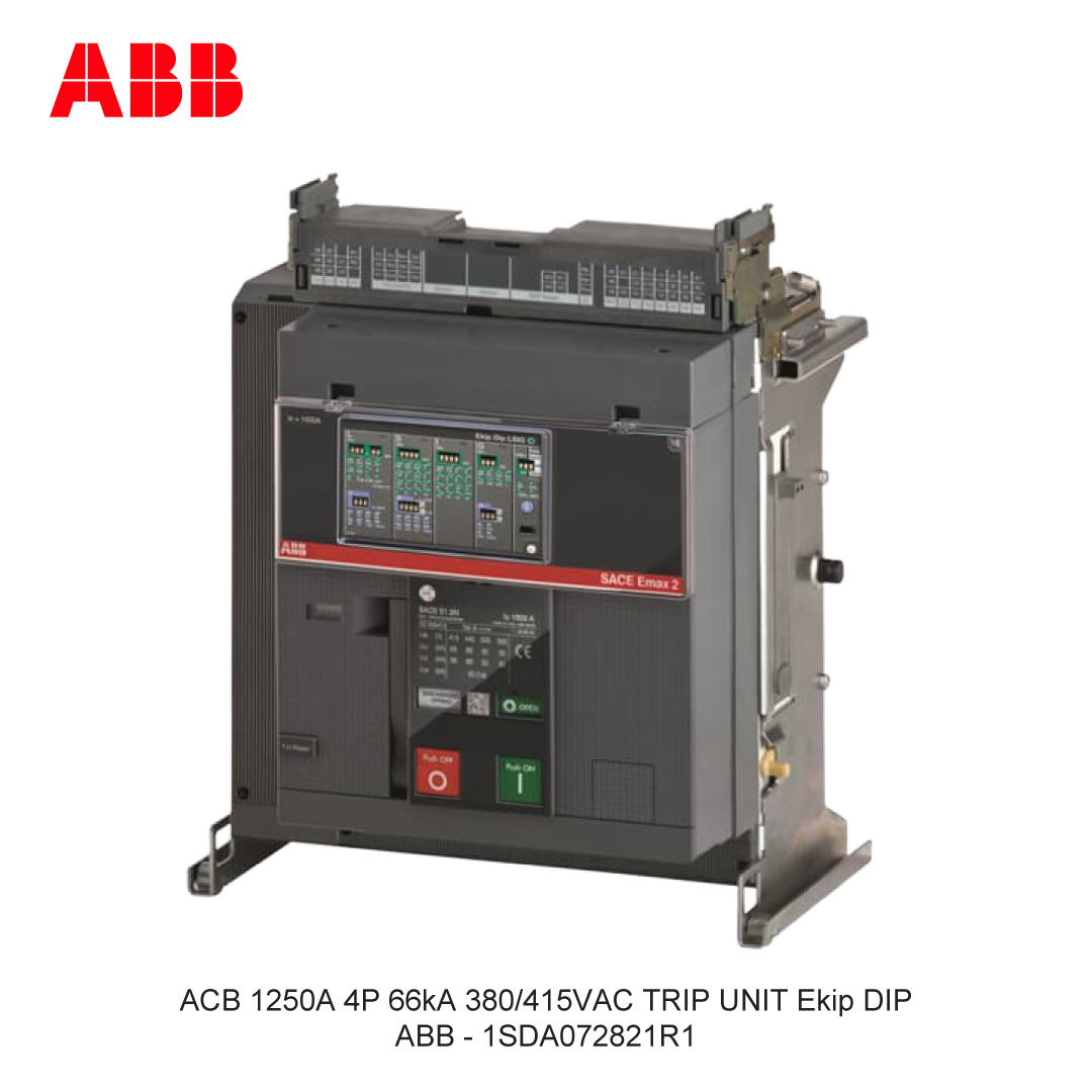 ACB 1250A 4P 66kA 380/415VAC TRIP UNIT Ekip DIP ABB