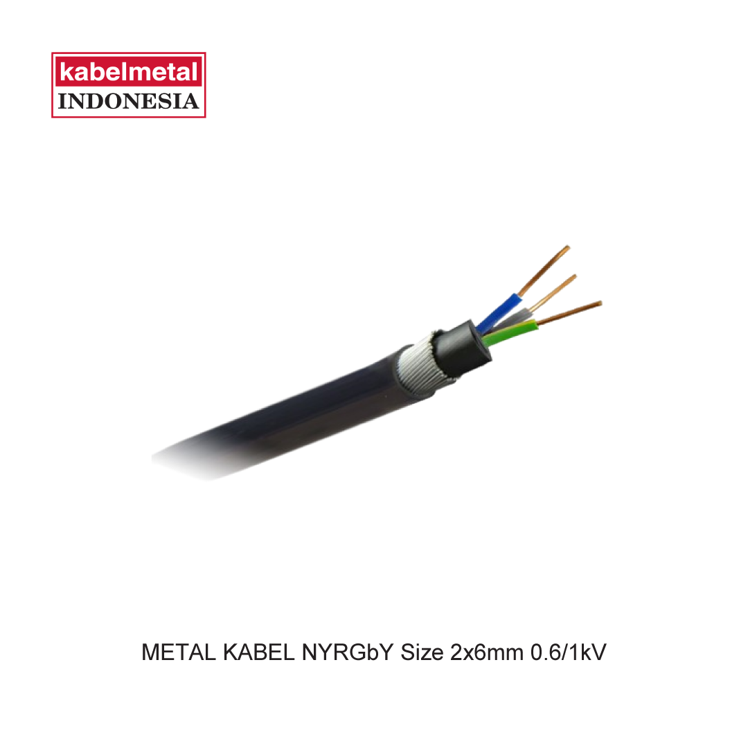 METAL CABLE NYRGbY Size 2x6mm 0.6/1kV