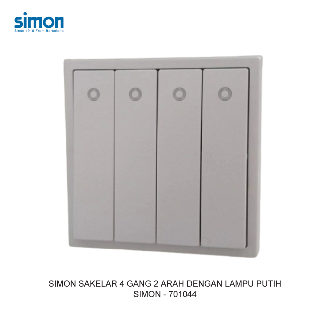 SIMON 4 GANG 2 WAY SWITCH MODULE WITH LED WHITE
