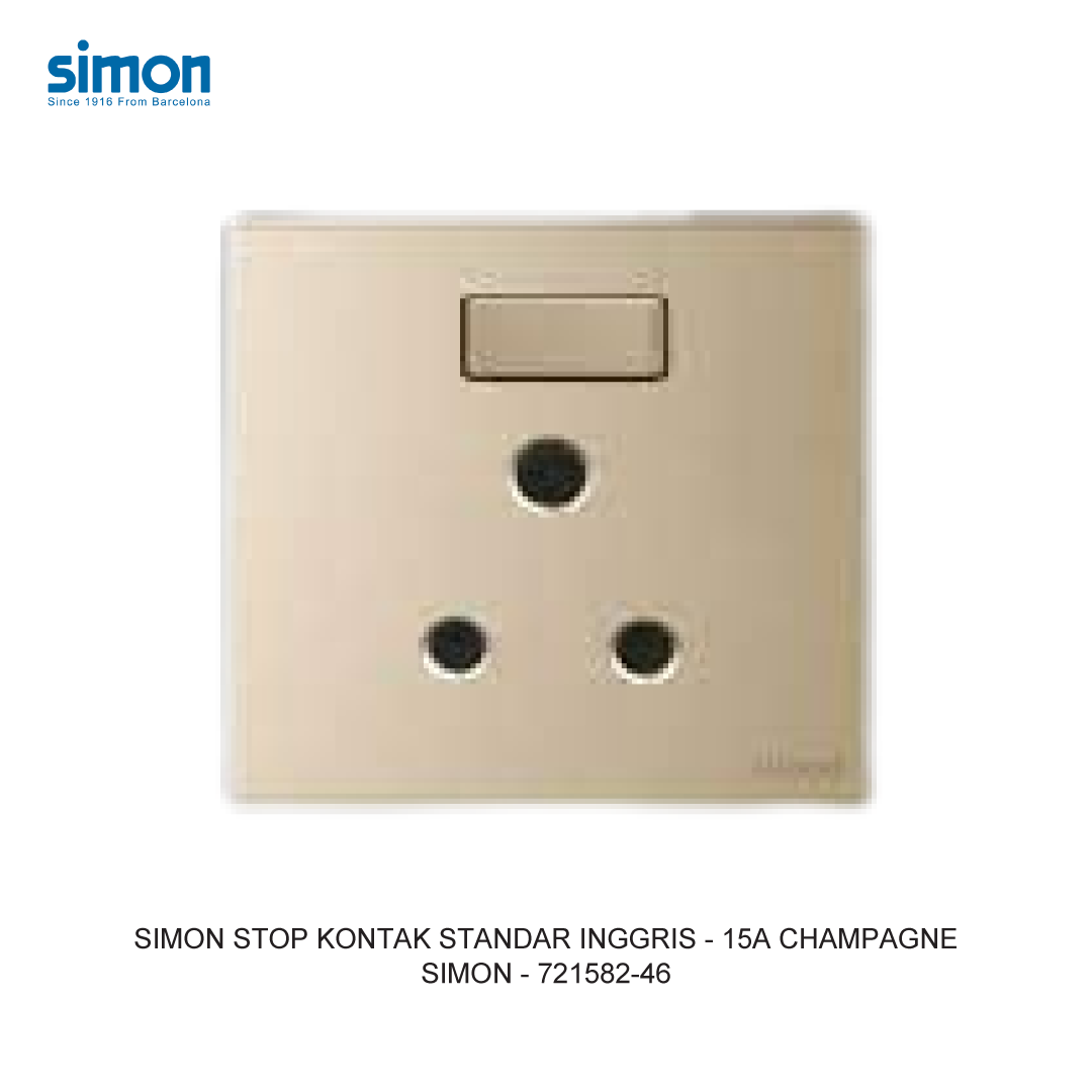 SIMON BRITISH STANDARD SWITCHED SOCKET - 15A CHAMPAGNE