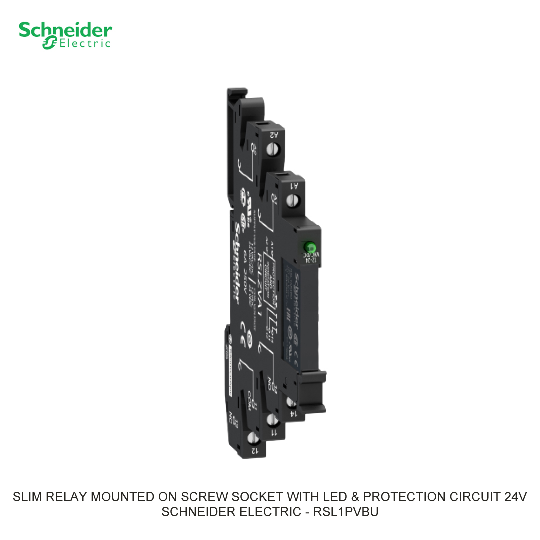 SLIM RELAY MOUNTED ON SCREW SOCKET WITH LED AND PROTECTION CIRCUIT 24V SCHNEIDER ELECTRIC