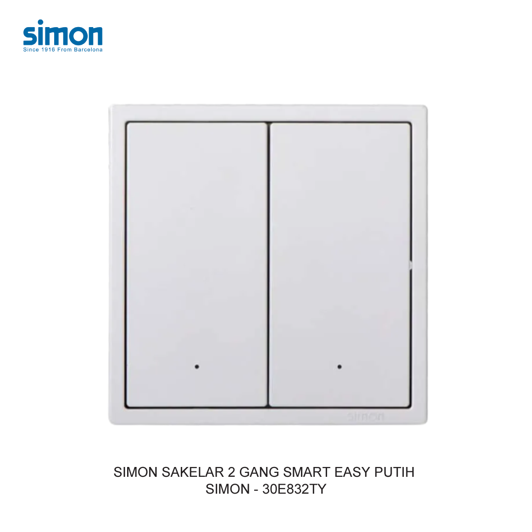 SIMON 2 GANG SMART EASY SWITCH WHITE