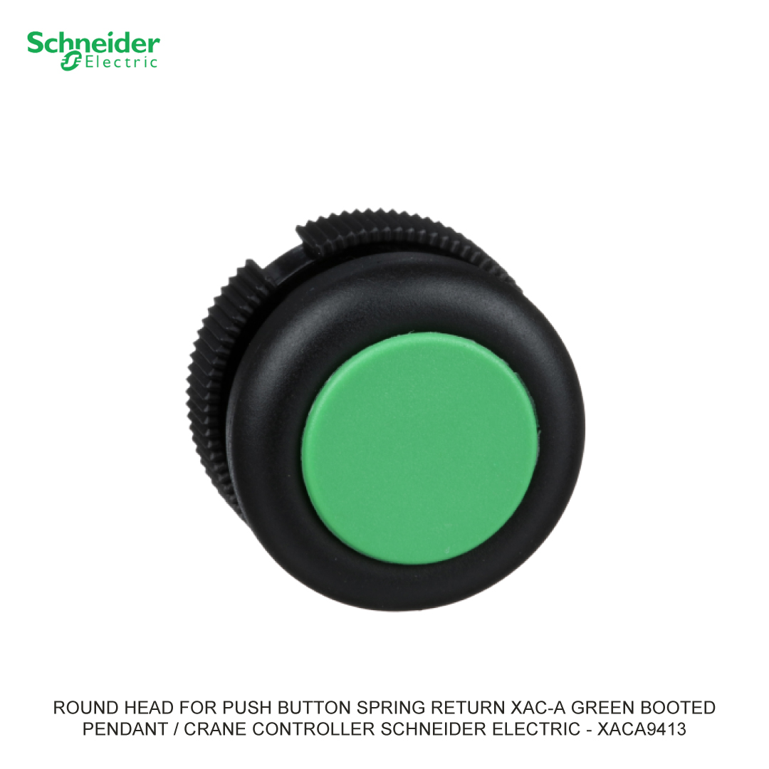 Round head for PUSH BUTTON spring return XAC-A green booted