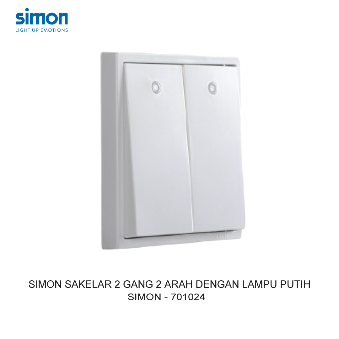 SIMON 2 GANG 2 WAY SWITCH MODULE WITH LED WHITE