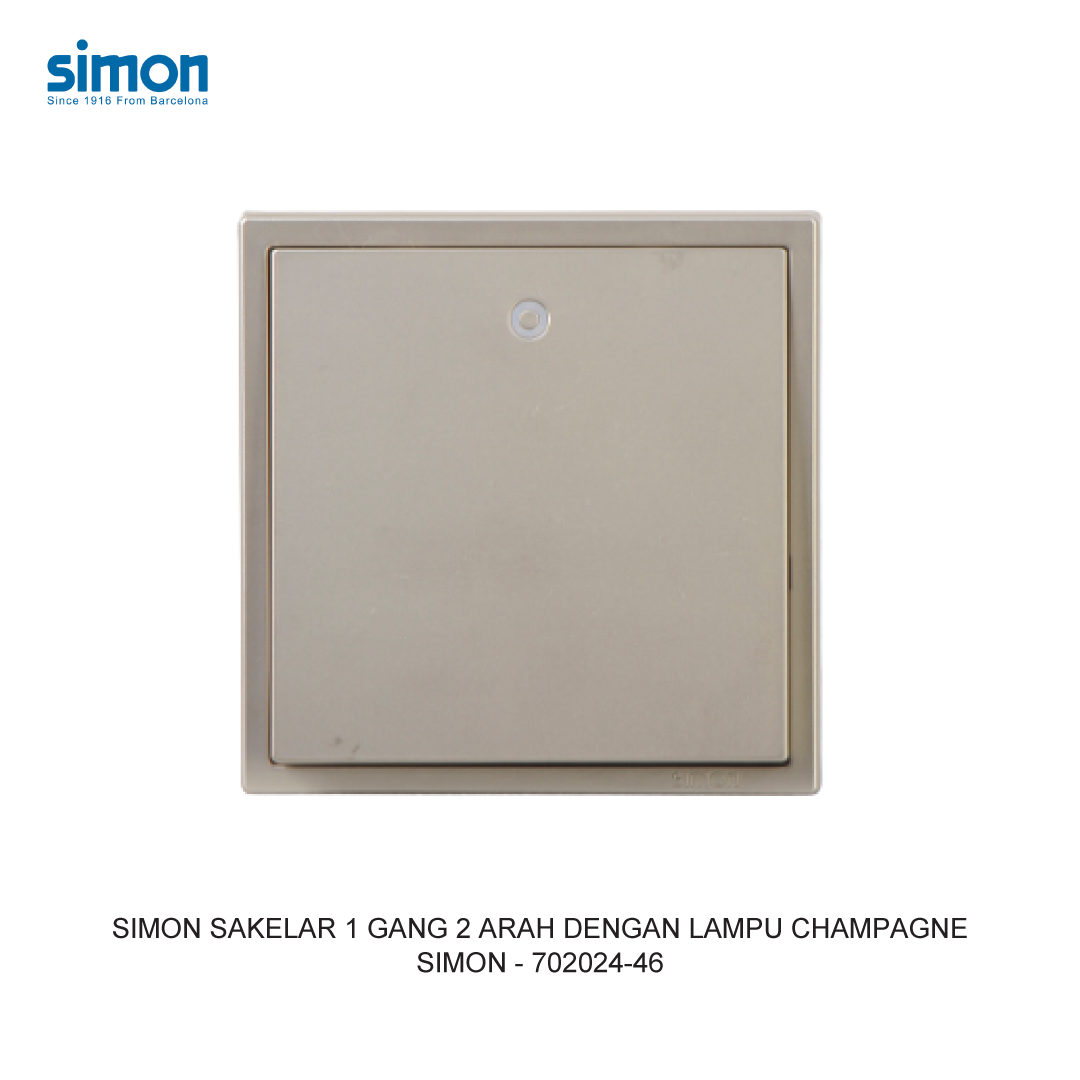 SIMON DOUBLE POLE TWO WAY MODULE WITH LED CHAMPAGNE