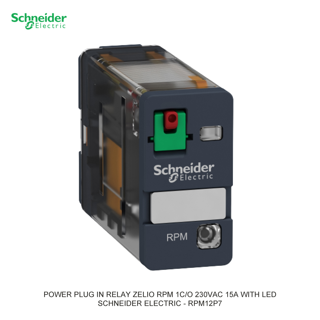 POWER PLUG IN RELAY ZELIO RPM 1C/O 230VAC 15A WITH LED SCHNEIDER ELECTRIC