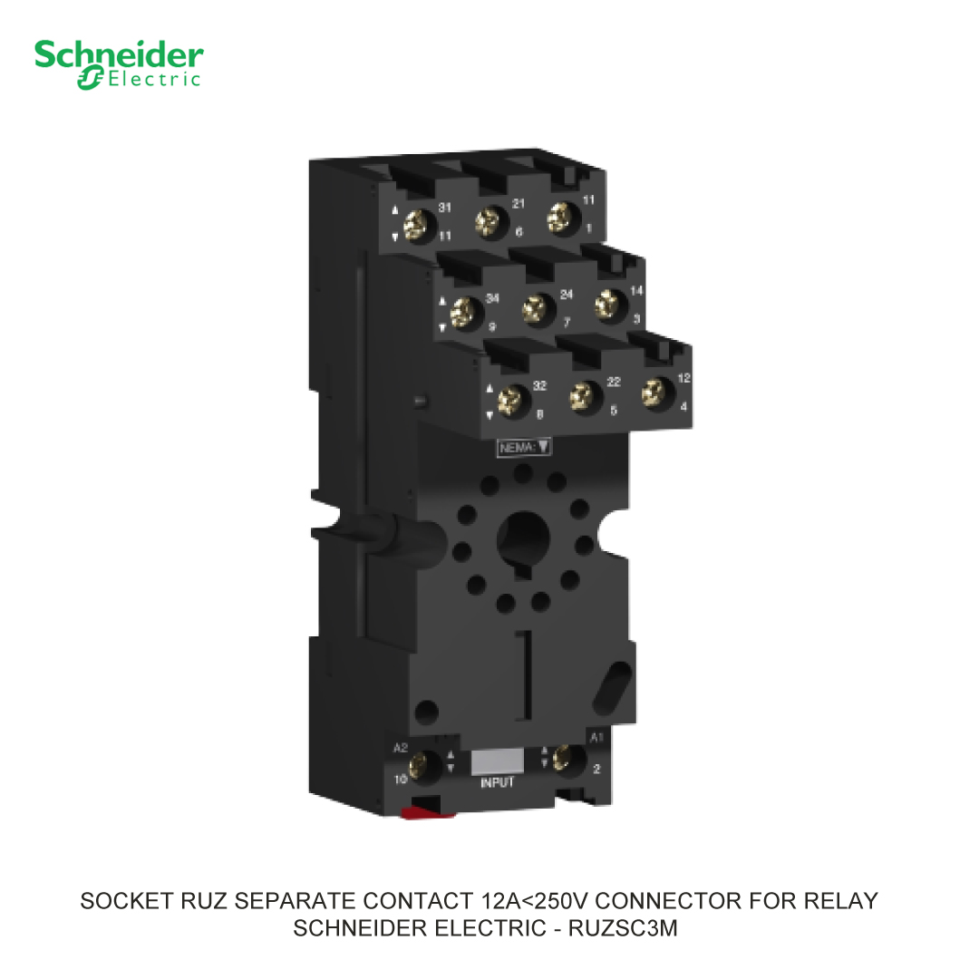 SOCKET RUZ SEPARATE CONTACT 12A<250V CONNECTOR FOR RELAY RUMC3- SCHNEIDER ELECTRIC