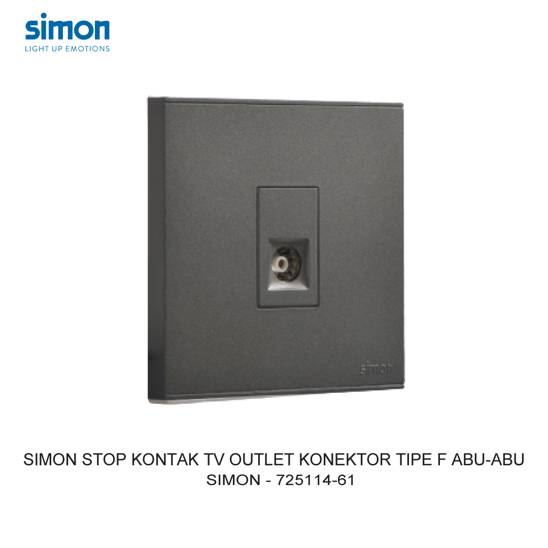 SIMON TV OUTLET F TYPE CONNECTOR GREY