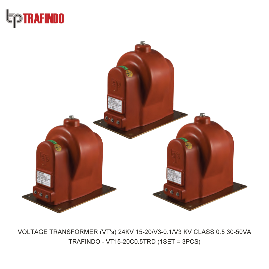 TRAFINDO VOLTAGE TRANSFORMER (VT's) 24KV 15-20/V3-0.1/V3 KV CLASS 0.5 30-50VA