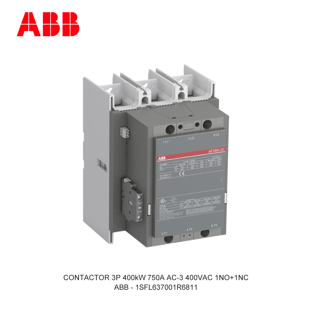 CONTACTOR 3P 400kW 750A AC-3 24-60(1)VDC 400V COIL 1NO+1NC