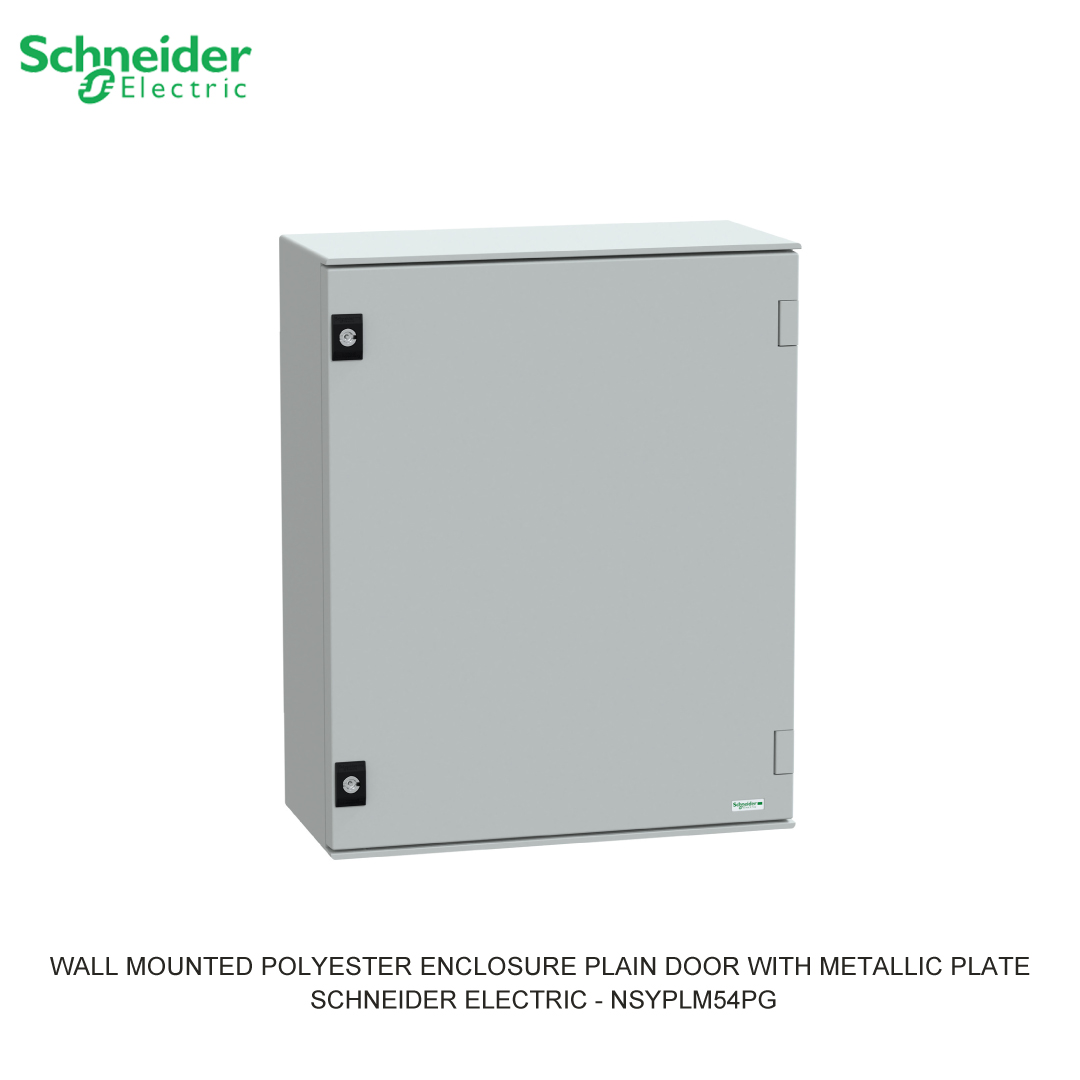 WALL MOUNTED POLYESTER ENCLOSURE PLAIN DOOR WITH METALLIC PLATE IP66 530X430X200MM