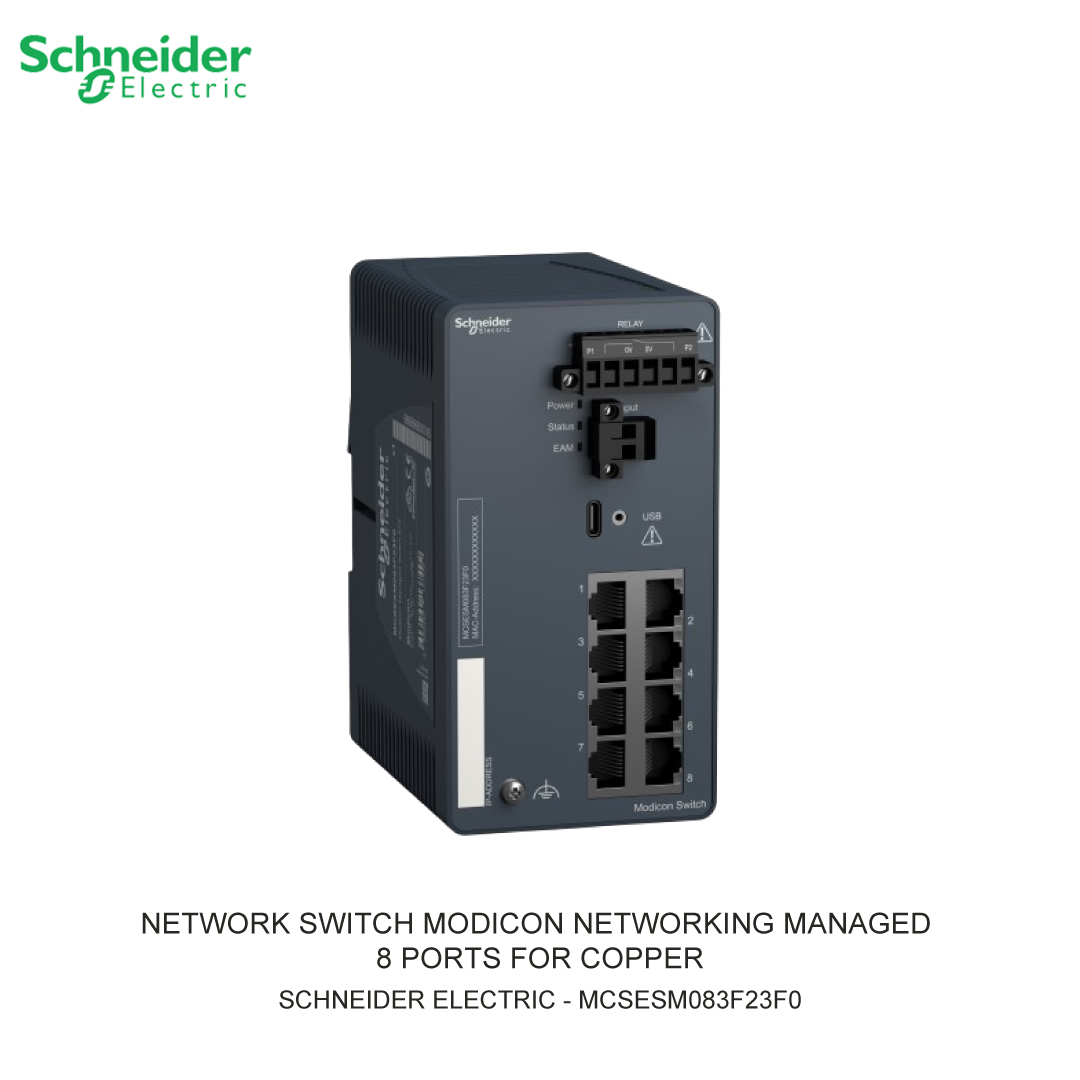 NETWORK SWITCH MODICON NETWORKING MANAGED 8 PORTS FOR COPPER