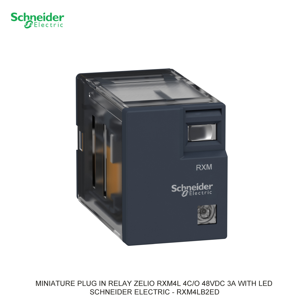 MINIATURE PLUG IN RELAY ZELIO RXM4L 4C/O 48VDC 3A WITH LED SCHNEIDER ELECTRIC