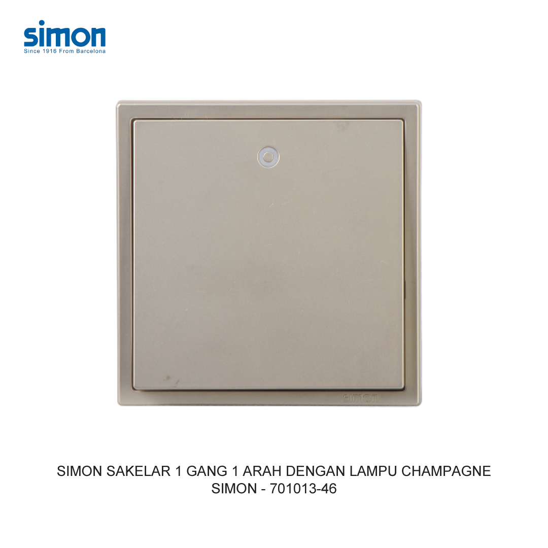 SIMON 1 GANG 1 WAY SWITCH MODULE WITH LED CHAMPAGNE