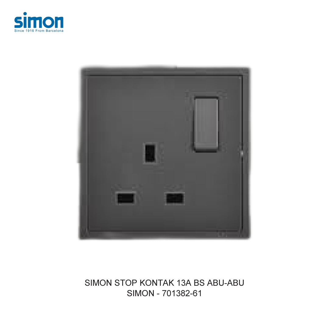 SIMON 13A BS SWITCHED SOCKET MODULE GREY