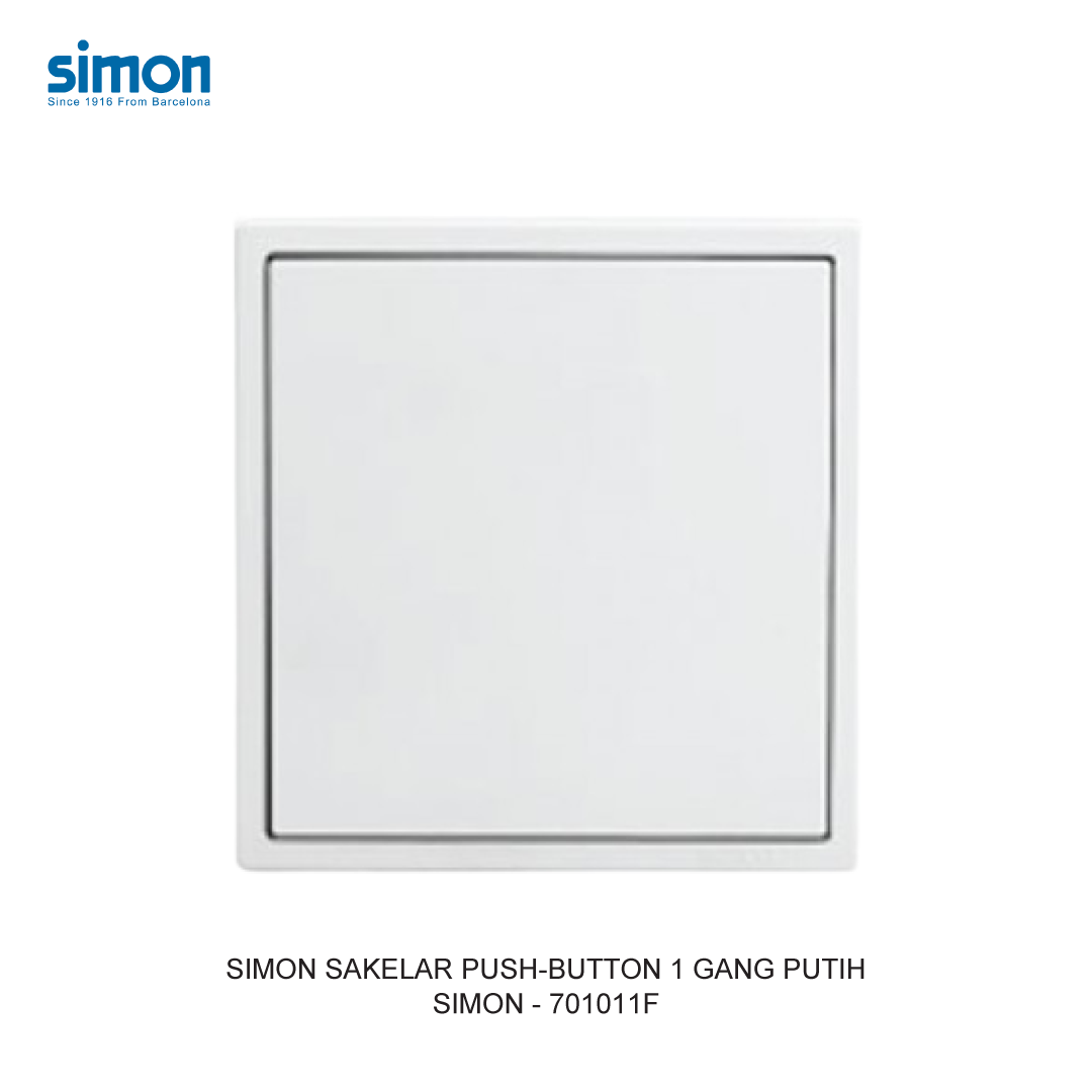 SIMON 1 GANG PUSH-BUTTON SWITCH MODULE WHITE