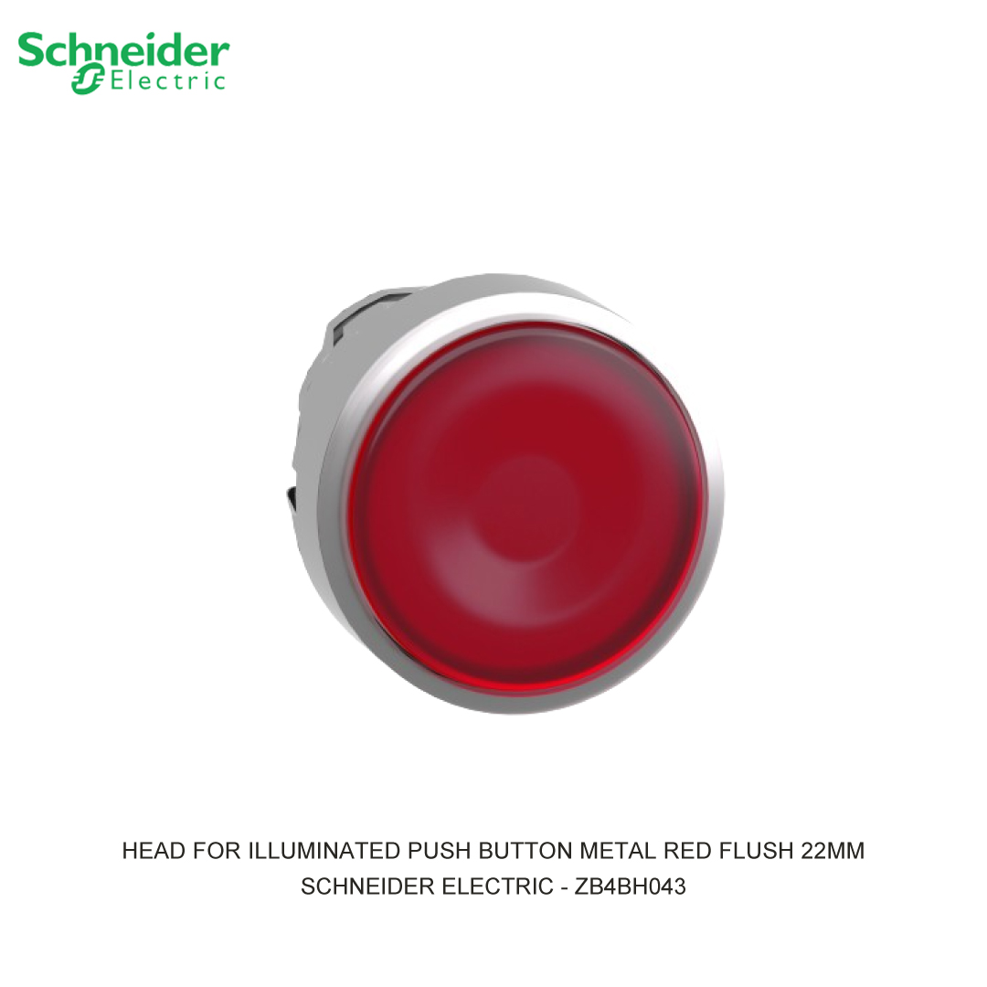 HEAD FOR ILLUMINATED PUSH BUTTON METAL RED FLUSH 22MM PUSH-PUSH UNMARKED