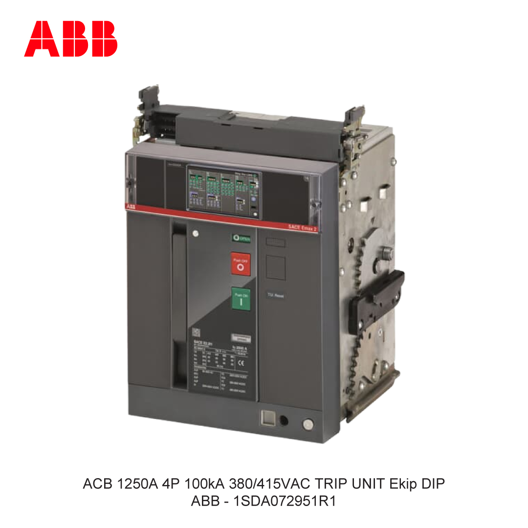 ACB 1250A 4P 100kA 380/415VAC TRIP UNIT Ekip DIP ABB