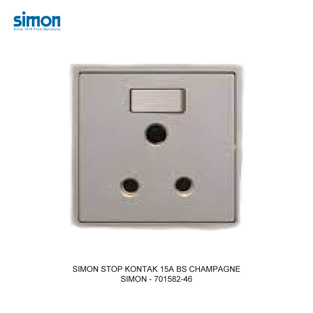 SIMON 15A BS SWITCHED SOCKET MODULE CHAMPAGNE