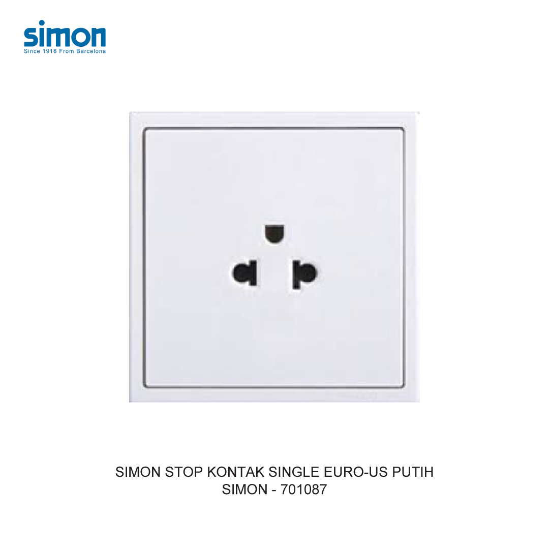 SIMON SINGLE EURO-US SOCKET MODULE WHITE