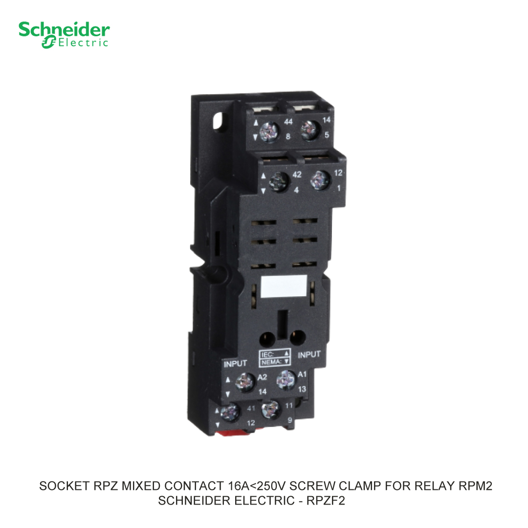 SOCKET RPZ MIXED CONTACT 16A<250V SCREW CLAMP FOR RELAY RPM2 SCHNEIDER ELECTRIC