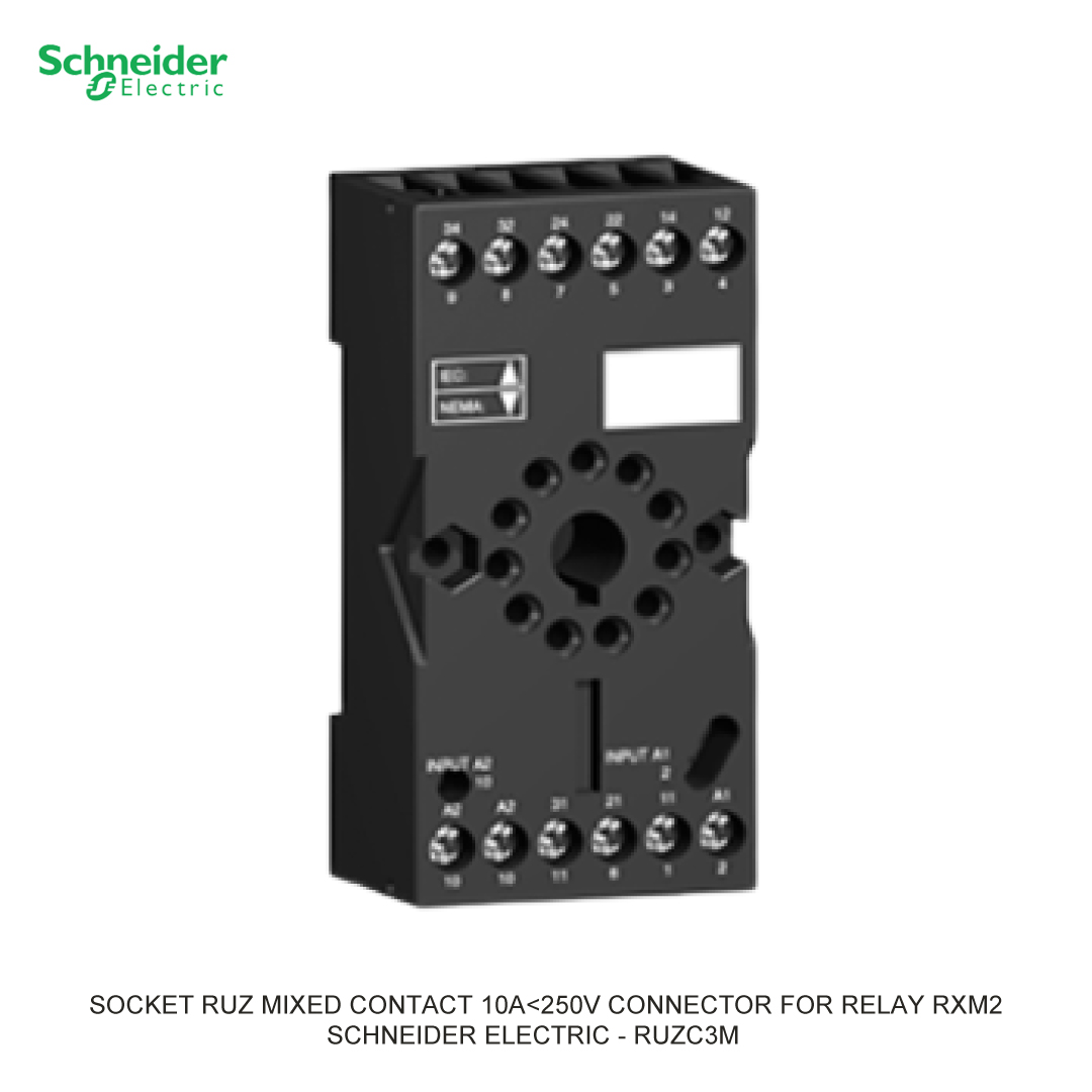 SOCKET RUZ MIXED CONTACT 10A<250V CONNECTOR FOR RELAY RXM2- 