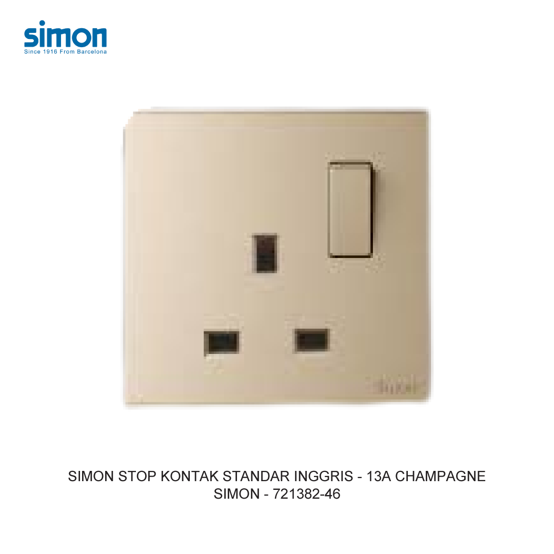 SIMON BRITISH STANDARD SWITCHED SOCKET - 13A CHAMPAGNE