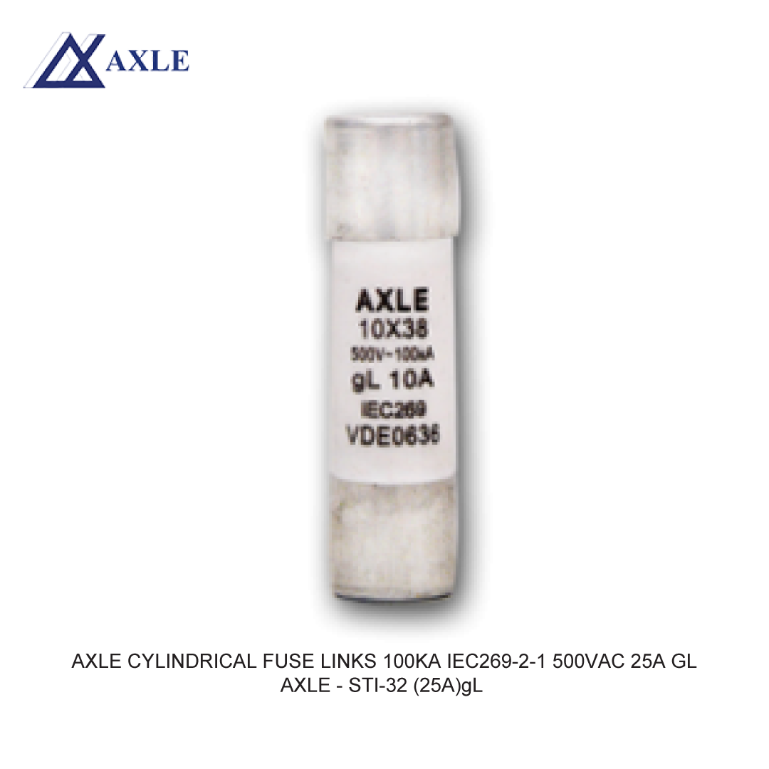 AXLE CYLINDRICAL FUSE LINKS 100KA IEC269-2-1 500VAC 25A GL