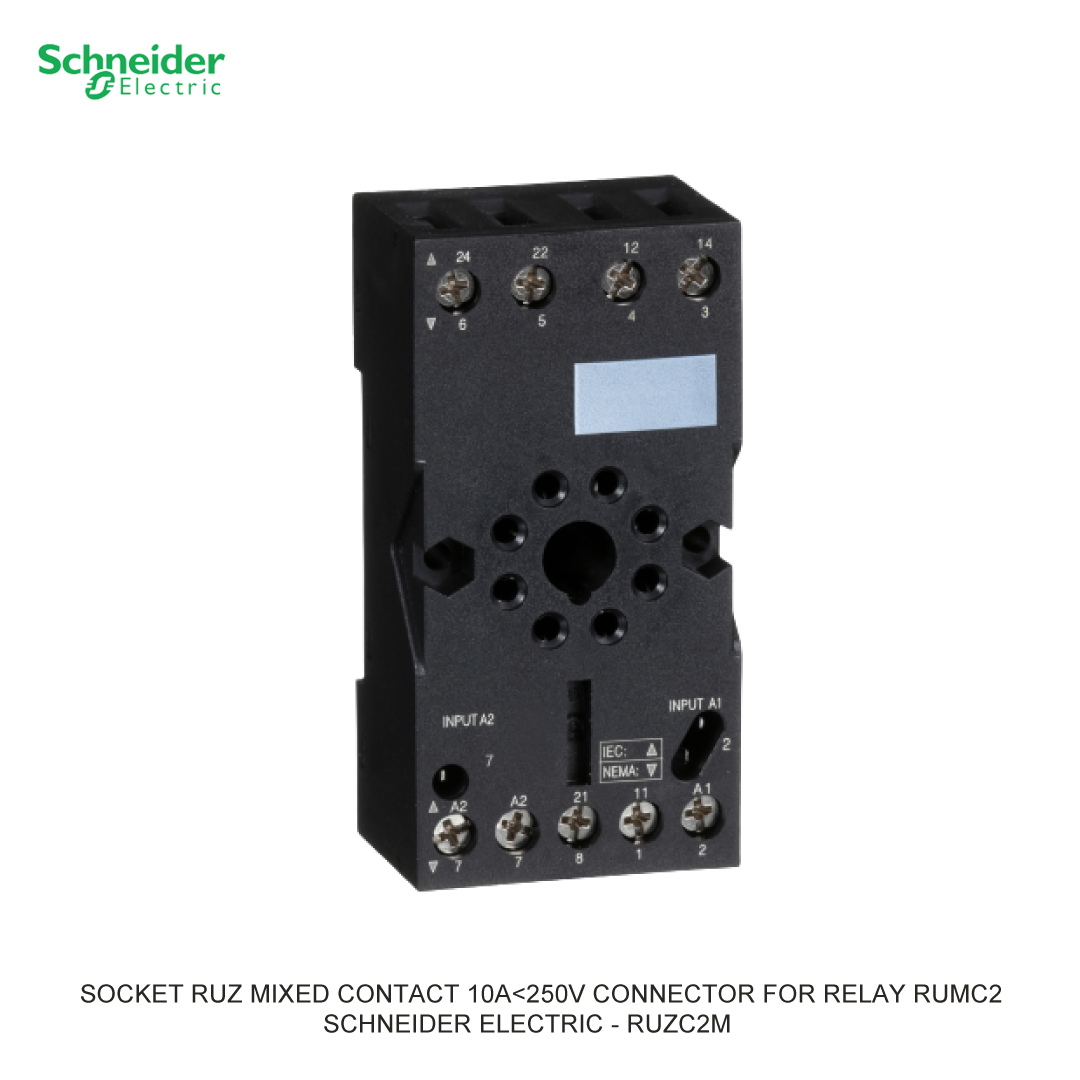SOCKET RUZ MIXED CONTACT 10A<250V CONNECTOR FOR RELAY RUMC2 SCHNEIDER ELECTRIC