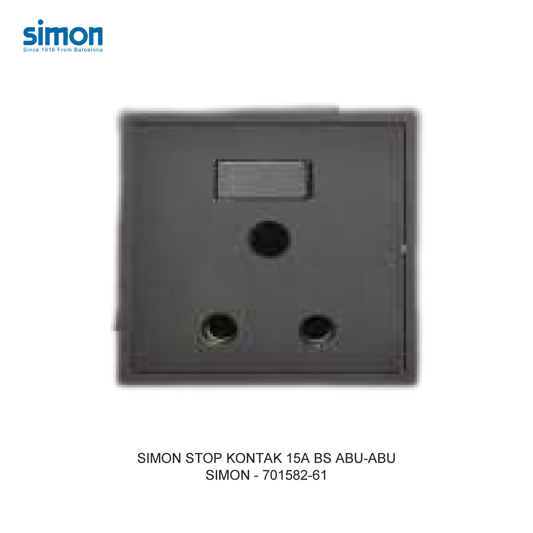 SIMON 15A BS SWITCHED SOCKET MODULE GREY