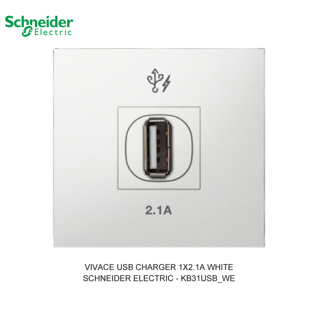VIVACE USB CHARGER 1X2.1A WHITE