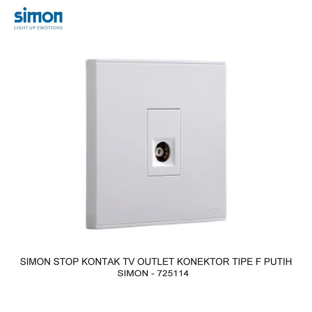 SIMON TV OUTLET F TYPE CONNECTOR WHITE
