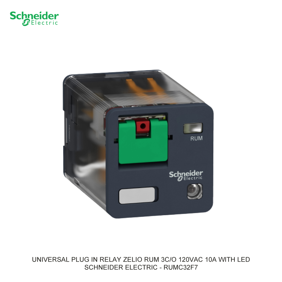 UNIVERSAL PLUG IN RELAY ZELIO RUM 3C/O 120VAC 10A WITH LED SCHNEIDER ELECTRIC